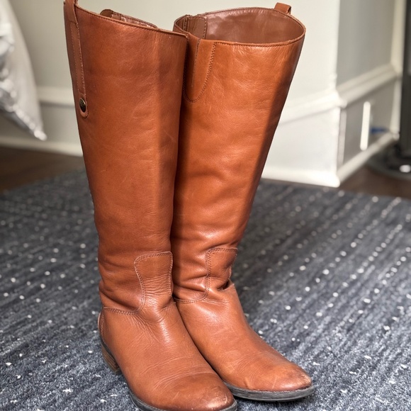Sam Edelman cognac leather knee high boots - Picture 1 of 5